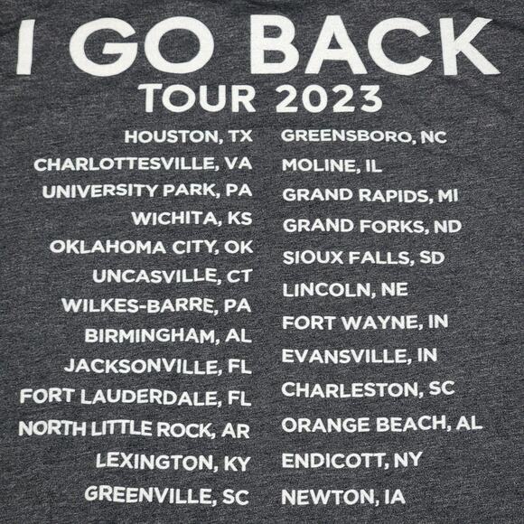 Kenny Chesney Charcoal Unisex Tee (NLA) "I Go Back Tour 2023" - Size Large - Picture 4 of 5